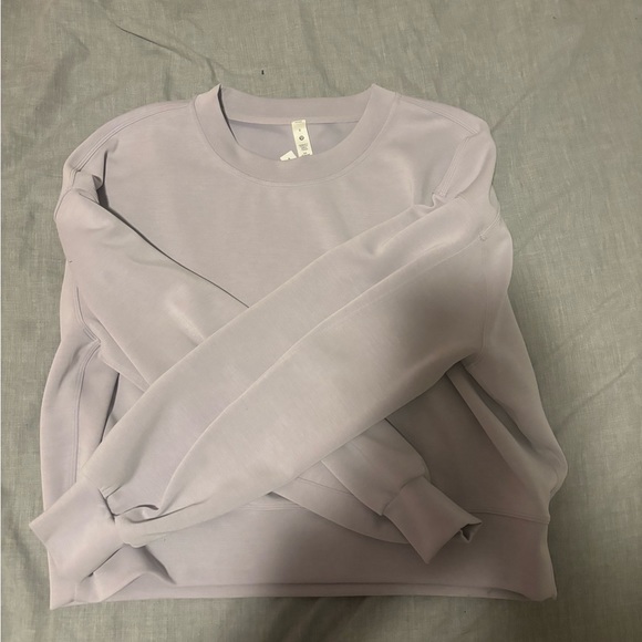 lululemon athletica Tops - Lululemon Purple softstreme perfectly oversized cropped crew neck sweatshirt s.8